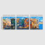 Wallity Conjunto de 3 Pinturas Decorativas en Lienzo Multicolor
